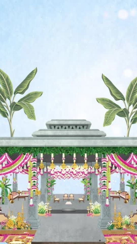 Green White Floral Traditional Indian Wedding Invitation