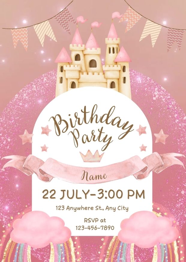 Pink Pastel Cute Princess Fairy Tale and Fantasy Birthday Party