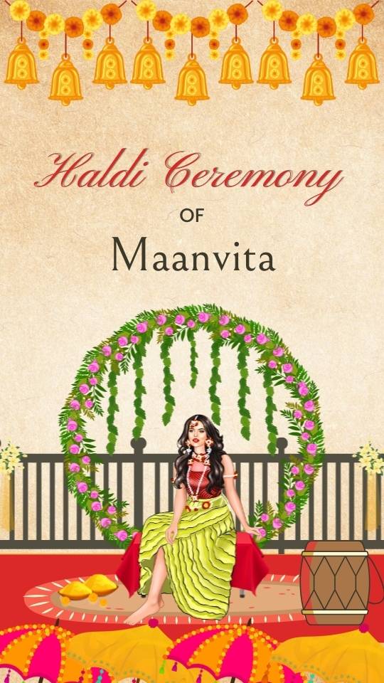 Yellow Decorative Indian Wedding Haldi Ceremony